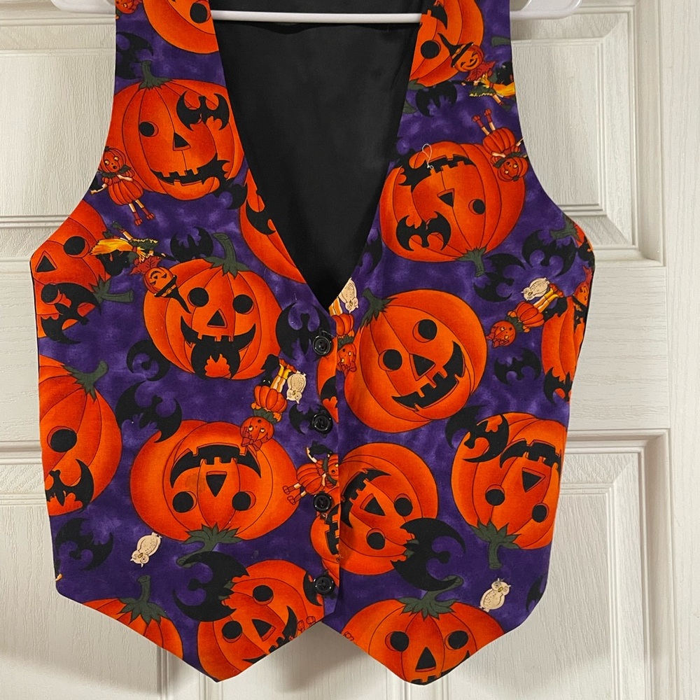 Halloween Pumpkin Vest in Purple and Orange - Festive Costume